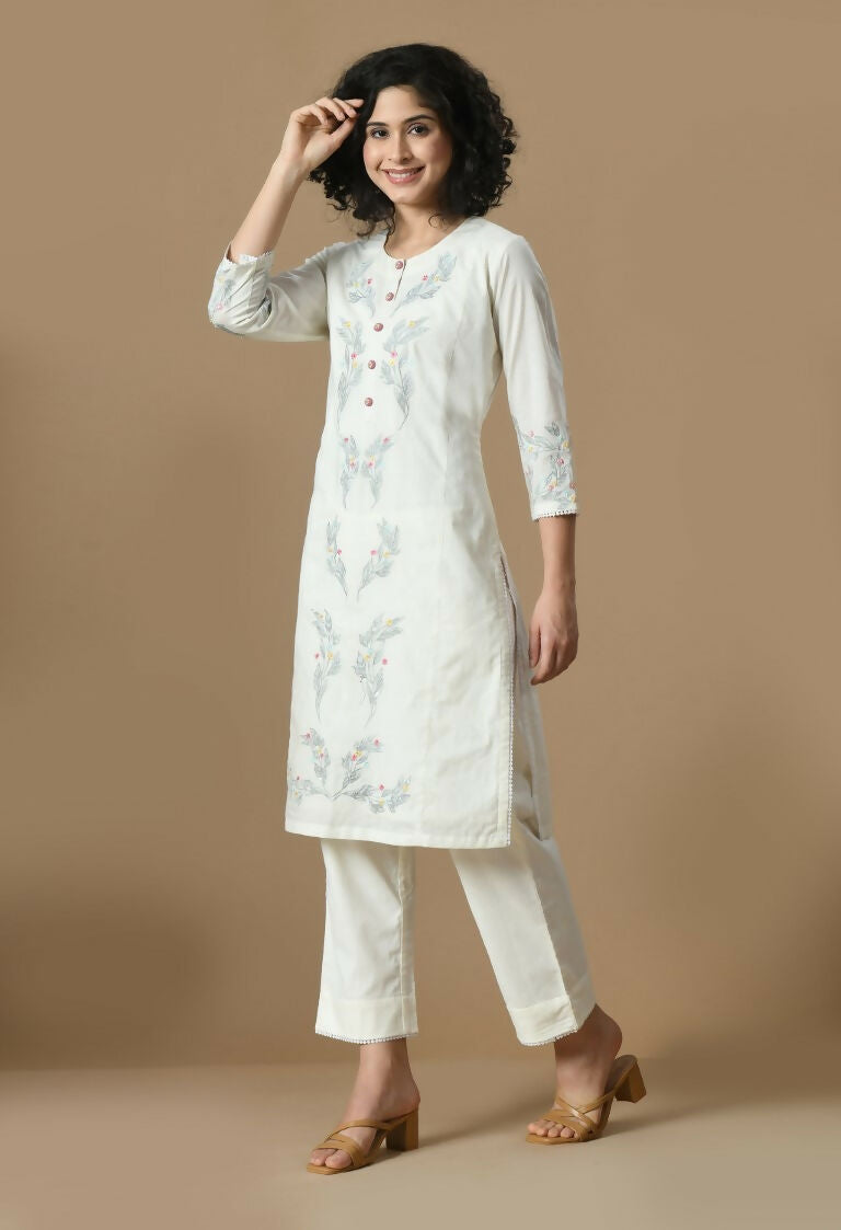 Joban Fashion White Cotton Kurta Set