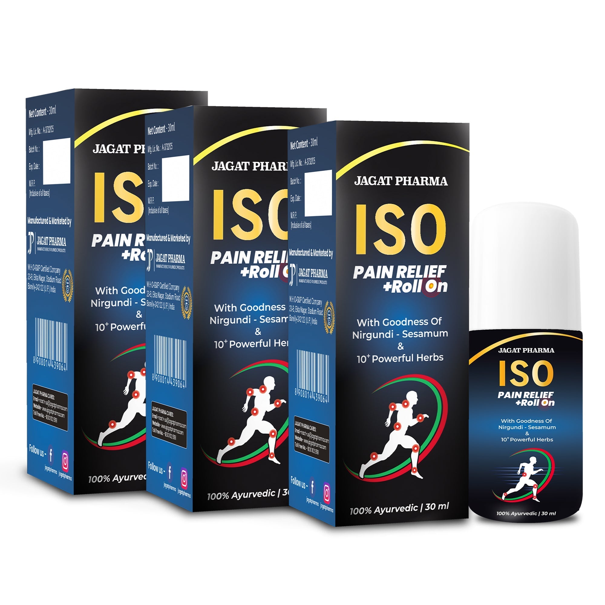 Jagat Pharma ISO Pain Relief Roll On - Distacart