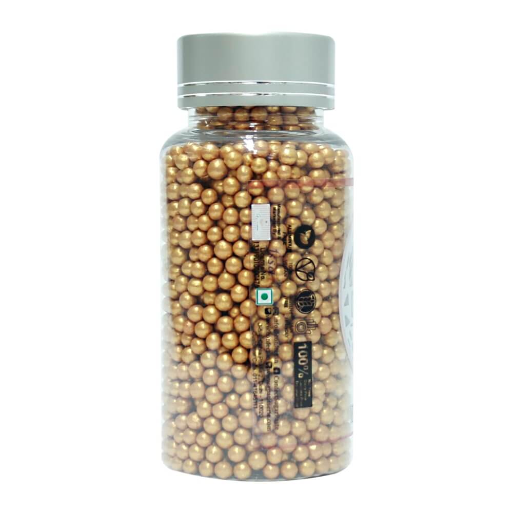 confect rose gold disco balls sprinkles 3 mm 120 gms