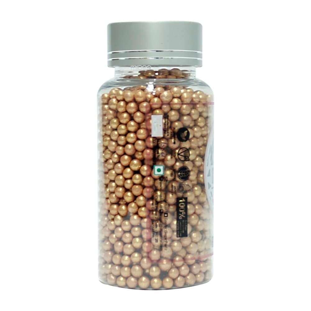 confect rose gold disco balls sprinkles 4 mm 120 gms