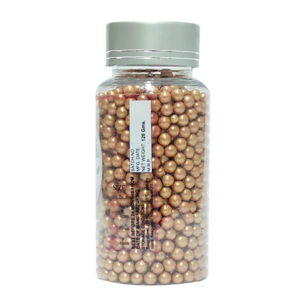 confect rose gold disco balls sprinkles 5 mm 120 gms