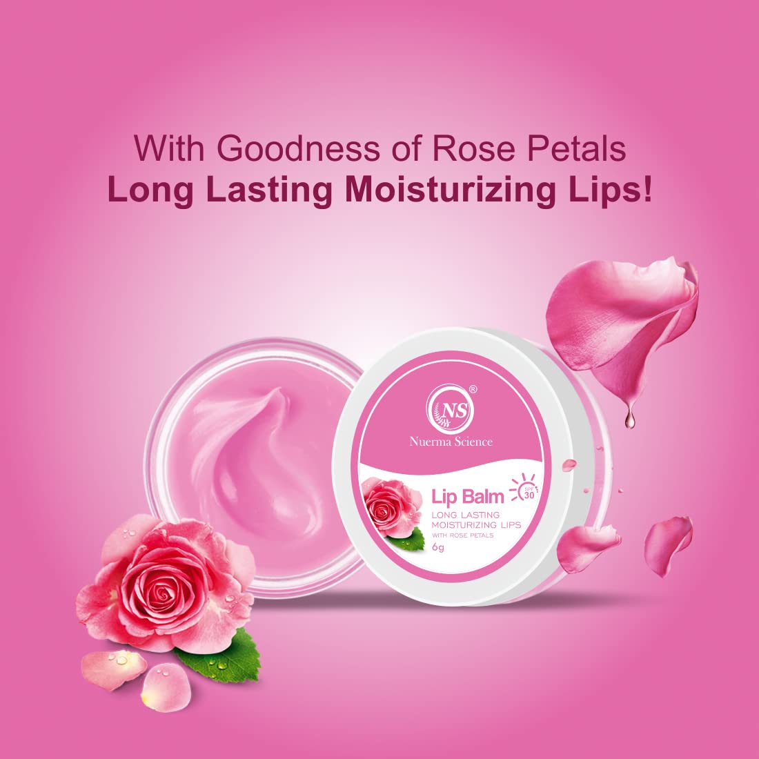 Nuerma Science Rose Petals Lip Balm | Long Lasting Moisturizing Lips - Distacart