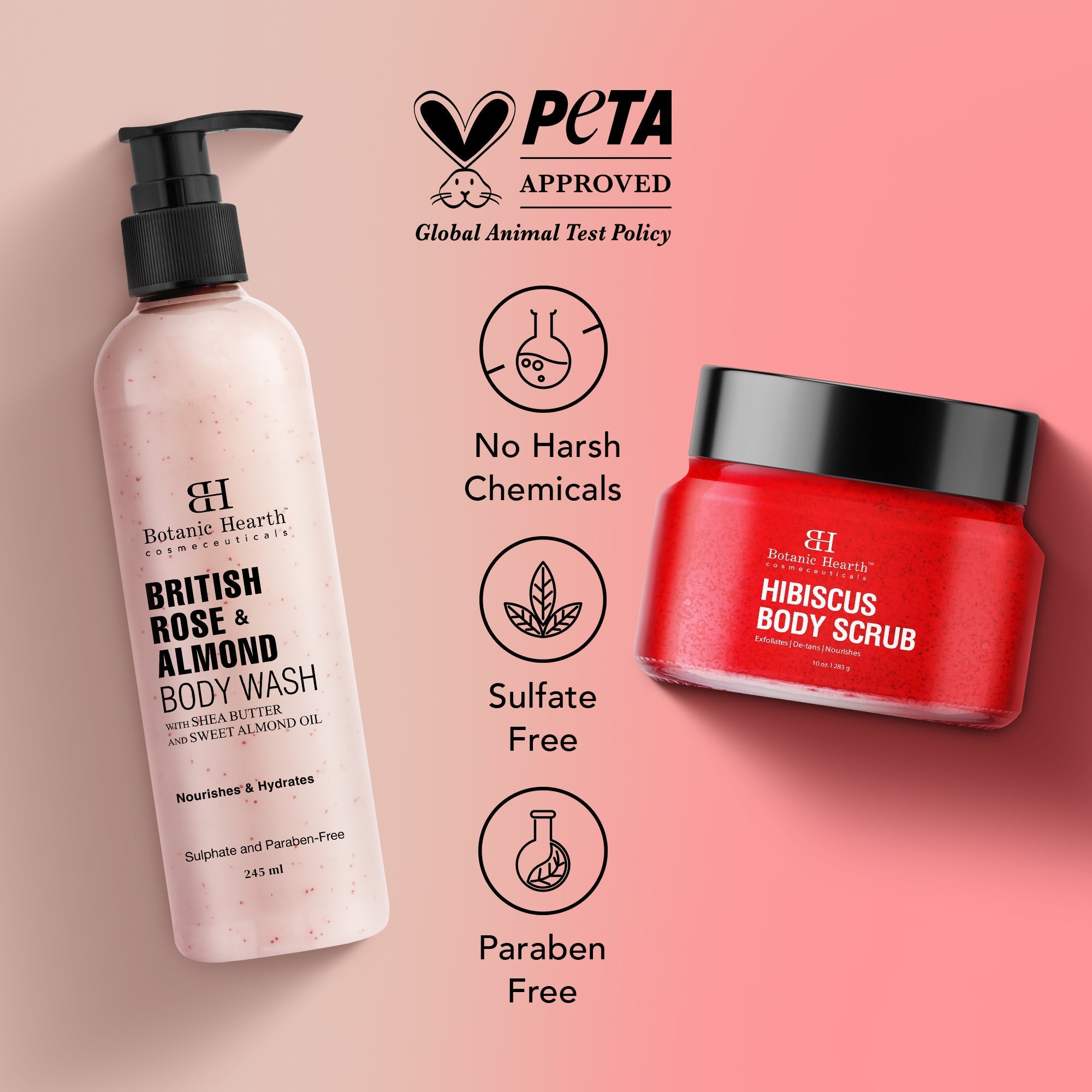 Botanic Hearth British Rose & Almond Body Wash