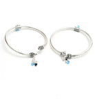 Mominos Fashion Kamal Johar Oxidised Silver Kadiyam Style Anklets