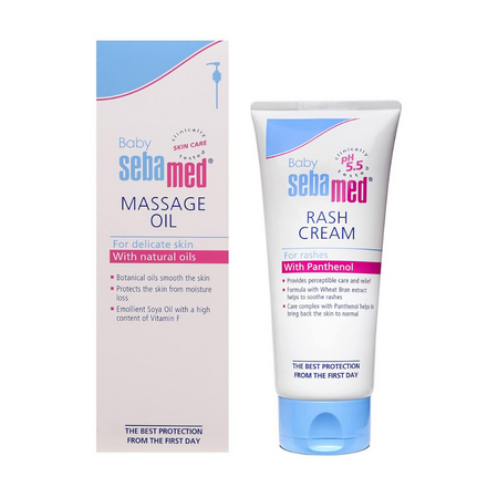 SebaMed Baby Rash Cream 100ml & Baby Massage Oil 150ml Combo