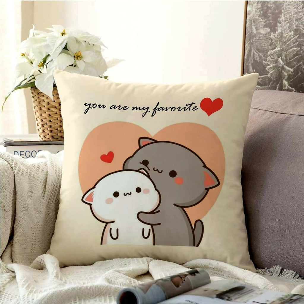 Skytrends Peach And Goma Mochi Cat Pillow Cushion