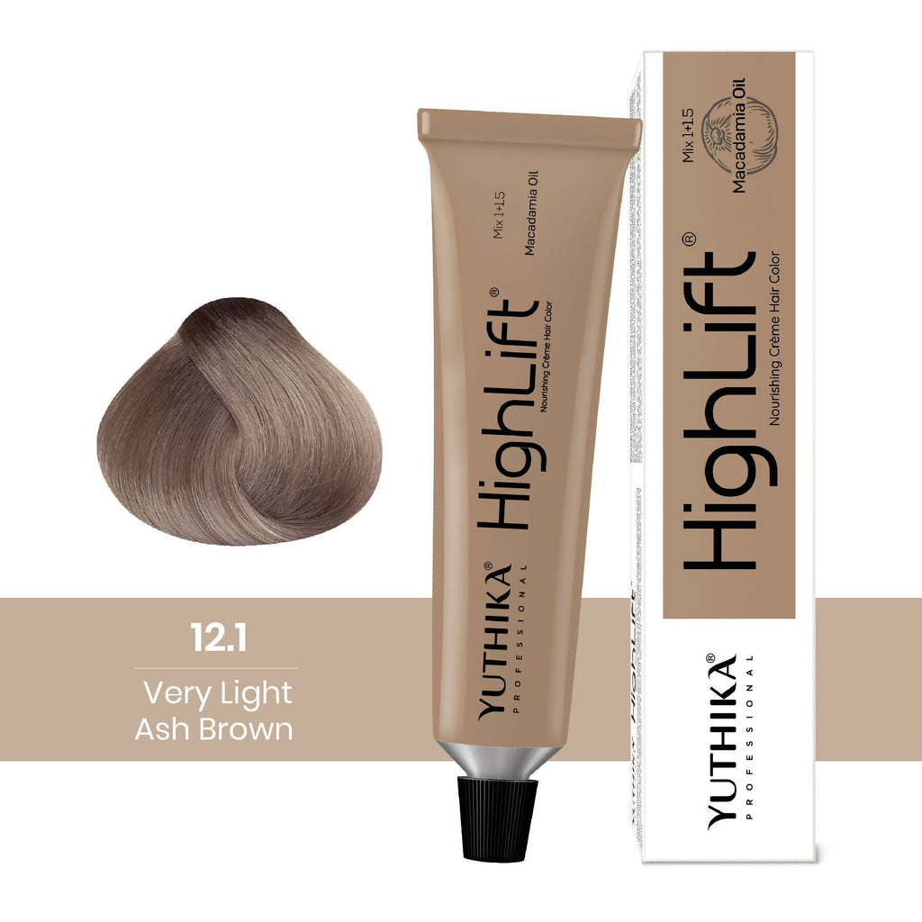 Yuthika Professional High lift Creme Hair Colour 12.1 Very Ash Brown - Distacart