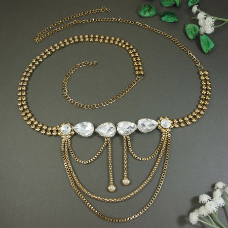 Joban Fashion Gold Zinc Alloy Waist Chain For Women