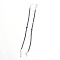Mominos Fashion Kamal Johar Nazariya Silver With Black Crystals Anklets