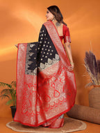 Joban Fashion Banarasi Black Woven Soft Silk Saree - Distacart