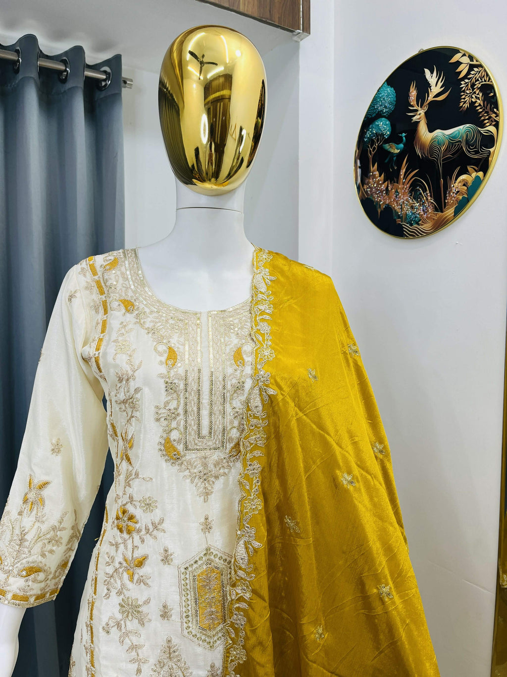 Teeya Creation White Color Chinon Silk Party Wear Trending Palazzo Set - Distacart