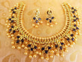 Blue Uncuts Guttapoosalu Necklace Set