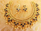 Blue Uncuts Guttapoosalu Necklace Set