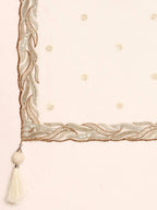 House of Panchhi Cream Net Sequins and Zarkan embroidery Lehenga choli & Dupatta