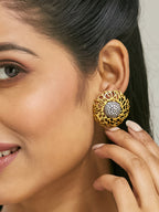 Nuyug 22k Gold Plated Filigree Statement Studs - Distacart