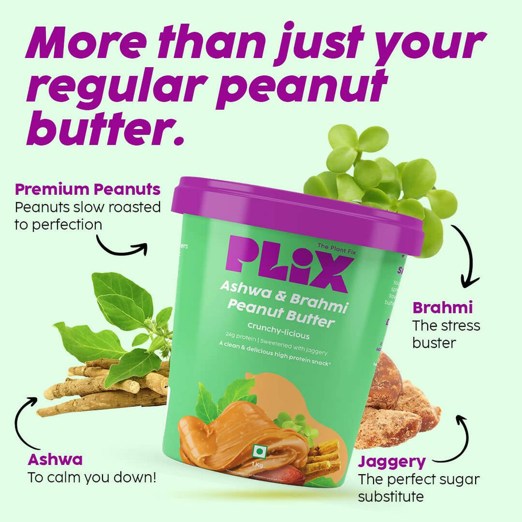 PLIX The Plant Fix Ashwagandha And Brahmi Peanut Butter