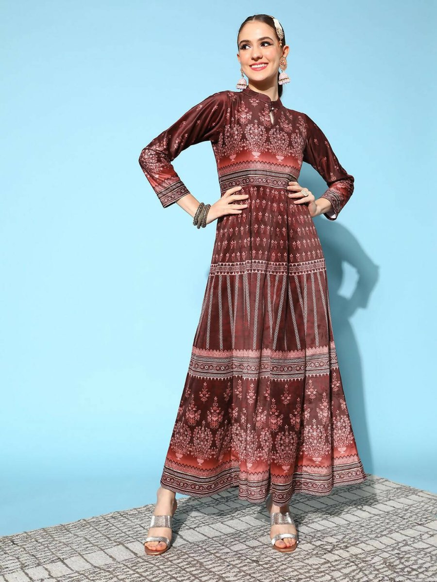 Ahalyaa Women's Beautiful Black Color Digital Print Velvet Kurta - Distacart