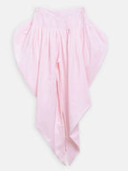 Ahalyaa Pink Polysilk Floral Printed Kids Kurta Dhoti Set For Girls