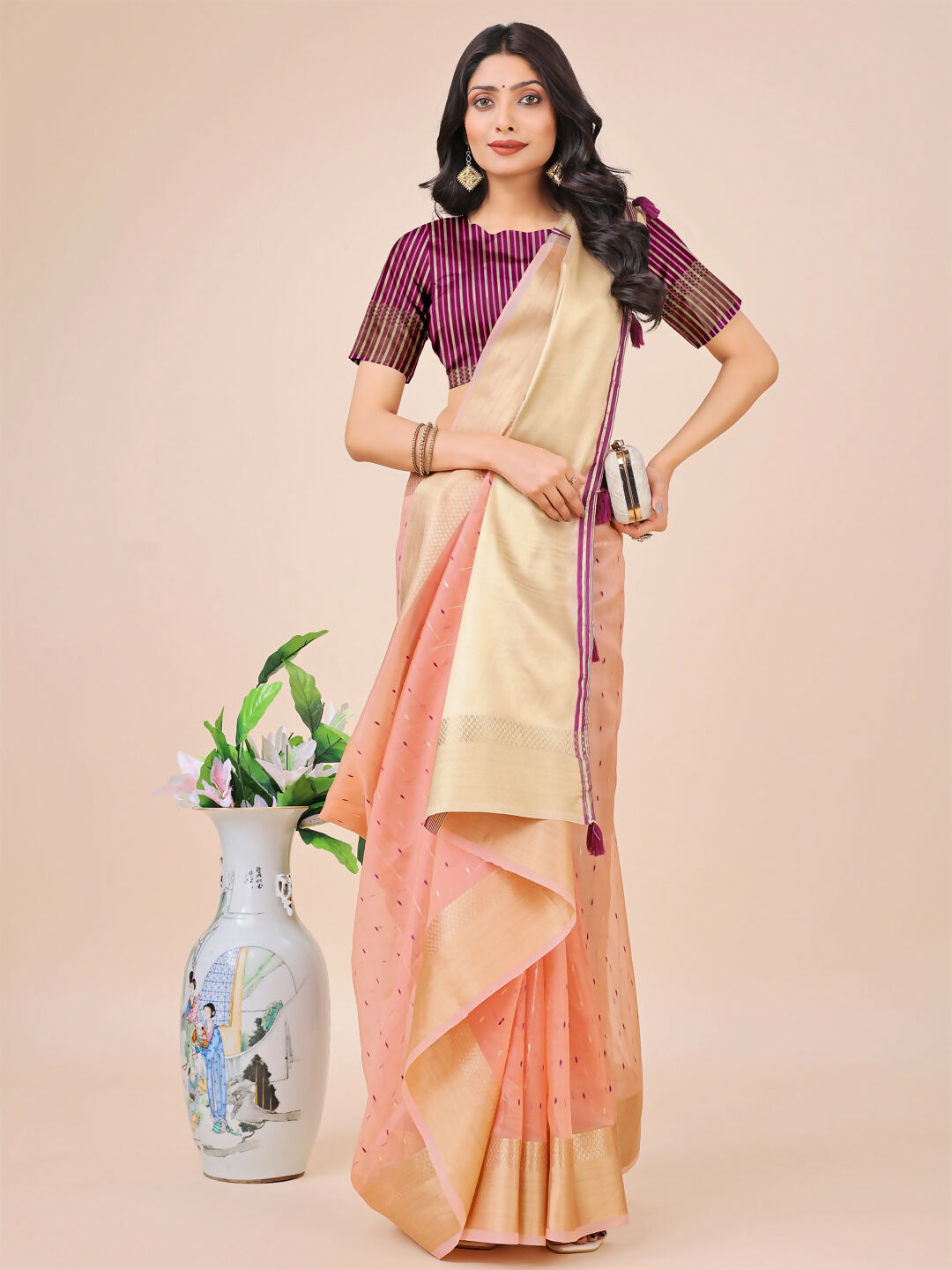Shree Shyam Fashion Florance Light Pink Organza Saree