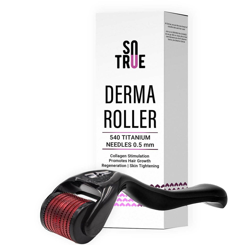 Sotrue Derma Roller For Hair Growth 0.5 mm with 540 Stainless Steel Needles - Repairs Damaged Hair, Activates Hair Follicles