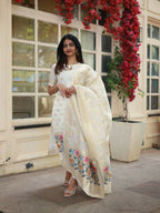 The52 White Women's Beautiful Viscose Jacquard Fabric Printed Work Straight Kurta Pant and Dupatta Set - Distacart