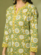 Myshka Women's Multi Printed Cotton Straight Party Kurta Set