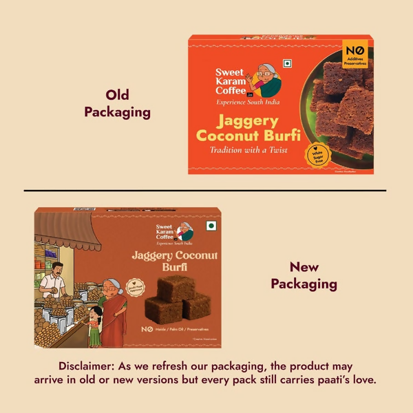 Sweet Karam Coffee Jaggery Coconut Burfi