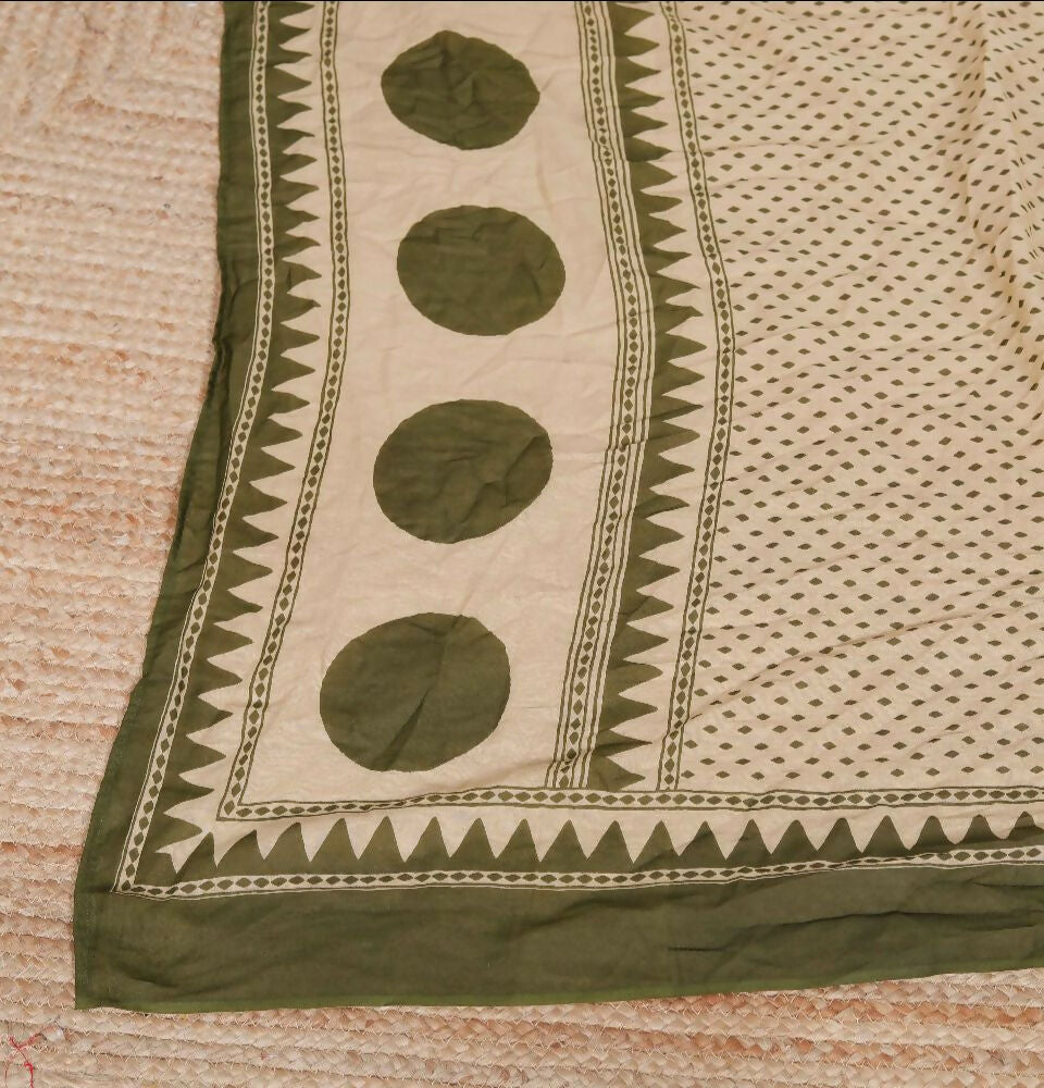Miravan Women'S Polka Dot Printed Pure Cotton Anarkali Kurta With Dupatta - Distacart