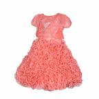 Asmaani Baby Girls Gajri Tissue Net Knee Length Frock ( AS-DRESS-22151)