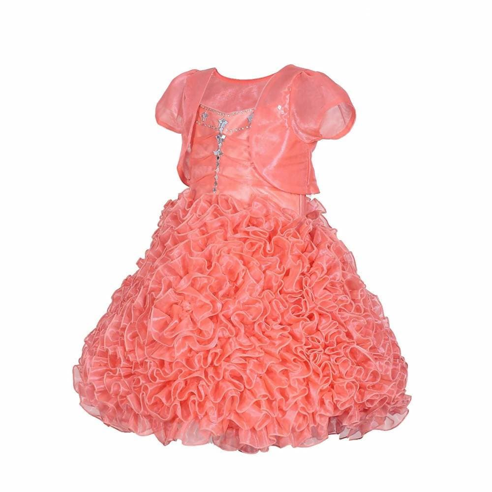 Asmaani Baby Girls Gajri Tissue Net Knee Length Frock ( AS-DRESS-22151)