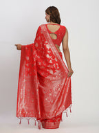 Shree Shyam Fashion Banarasi Silk Red Saree - Distacart