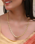 VOJ Women Gold-Polished Self Designed Oval Shaped Chain
