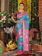 Shree Shyam Fashion Silk Sky Blue Saree - Distacart
