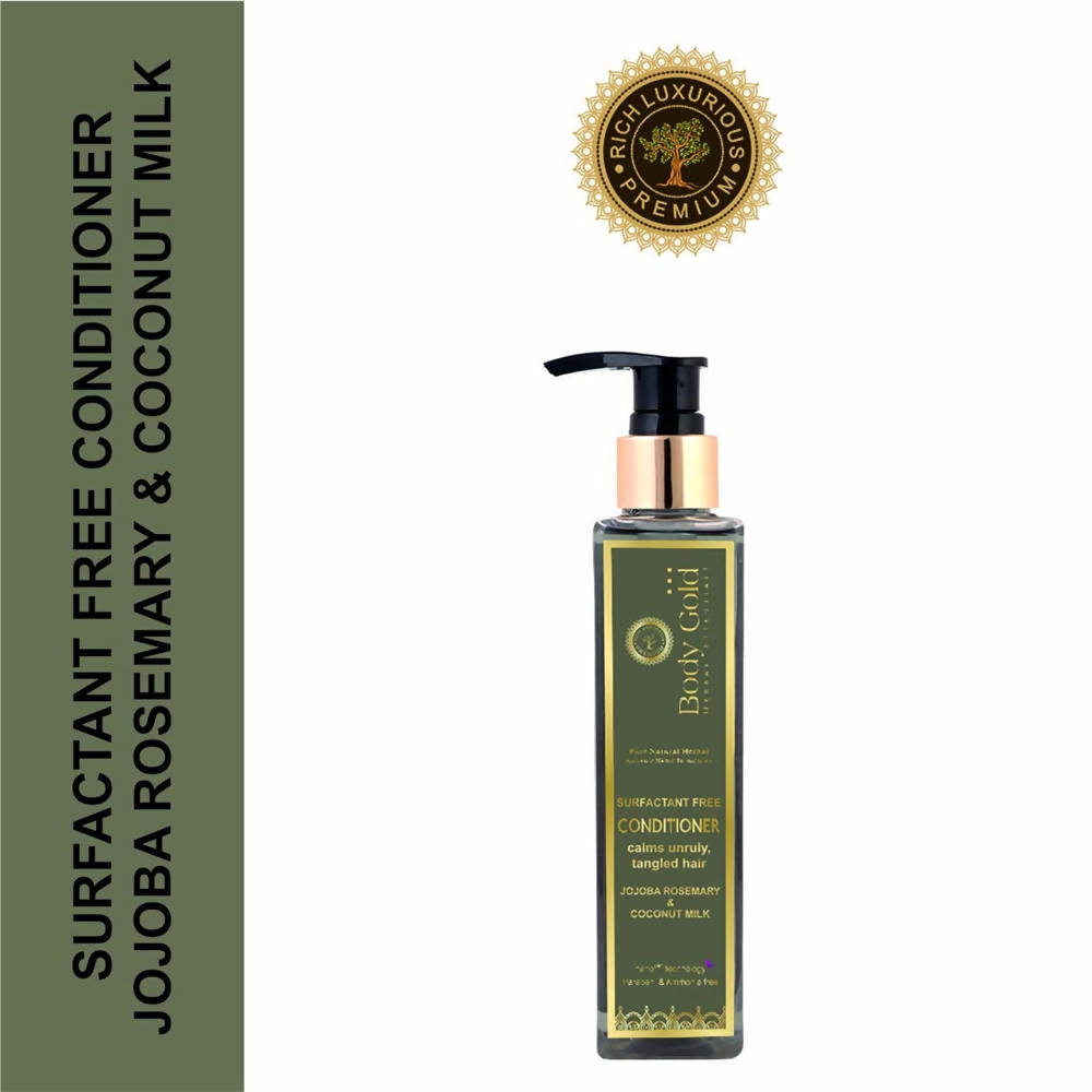 Body Gold Conditioner Clams Unruly Tangled Hair With Jojoba Rosemary & Coconut Milk