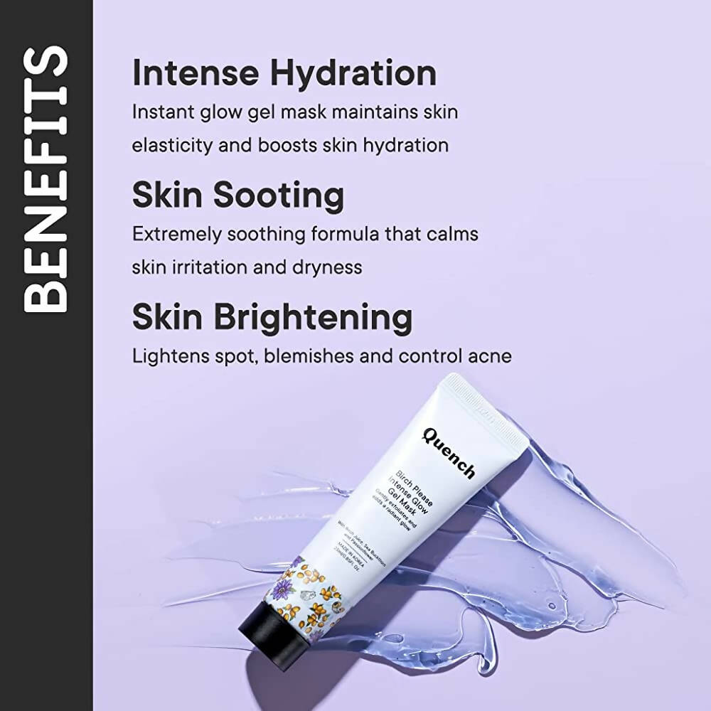 Quench Botanics Birch Please Intense Glow Gel Mask With with Licorice, Cherry Blossom, Grapefruit - Korean Skincare