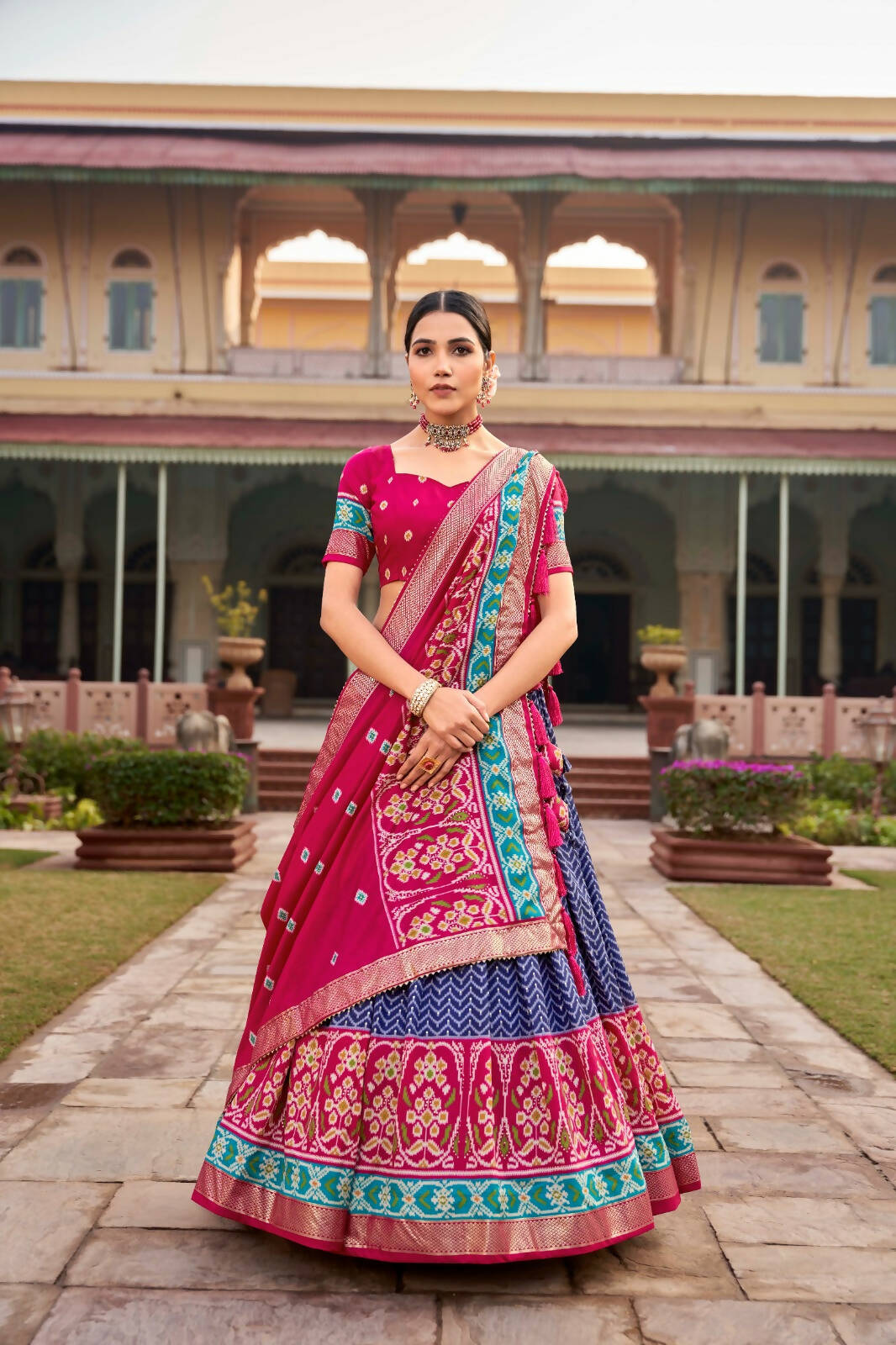 Blue Lehenga Choli for Party Wear Patola Foil Printed Ghagra Choli by Infinity Export