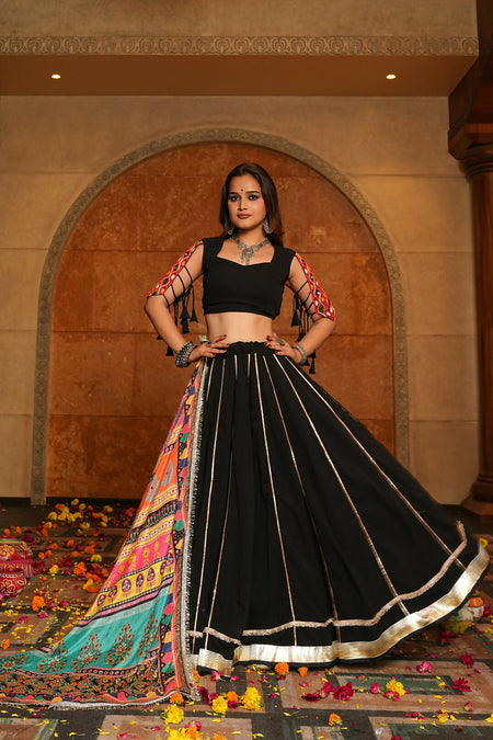 AI Fashion Black Georgette Designer Navratri Wear Lehenga Choli Collection