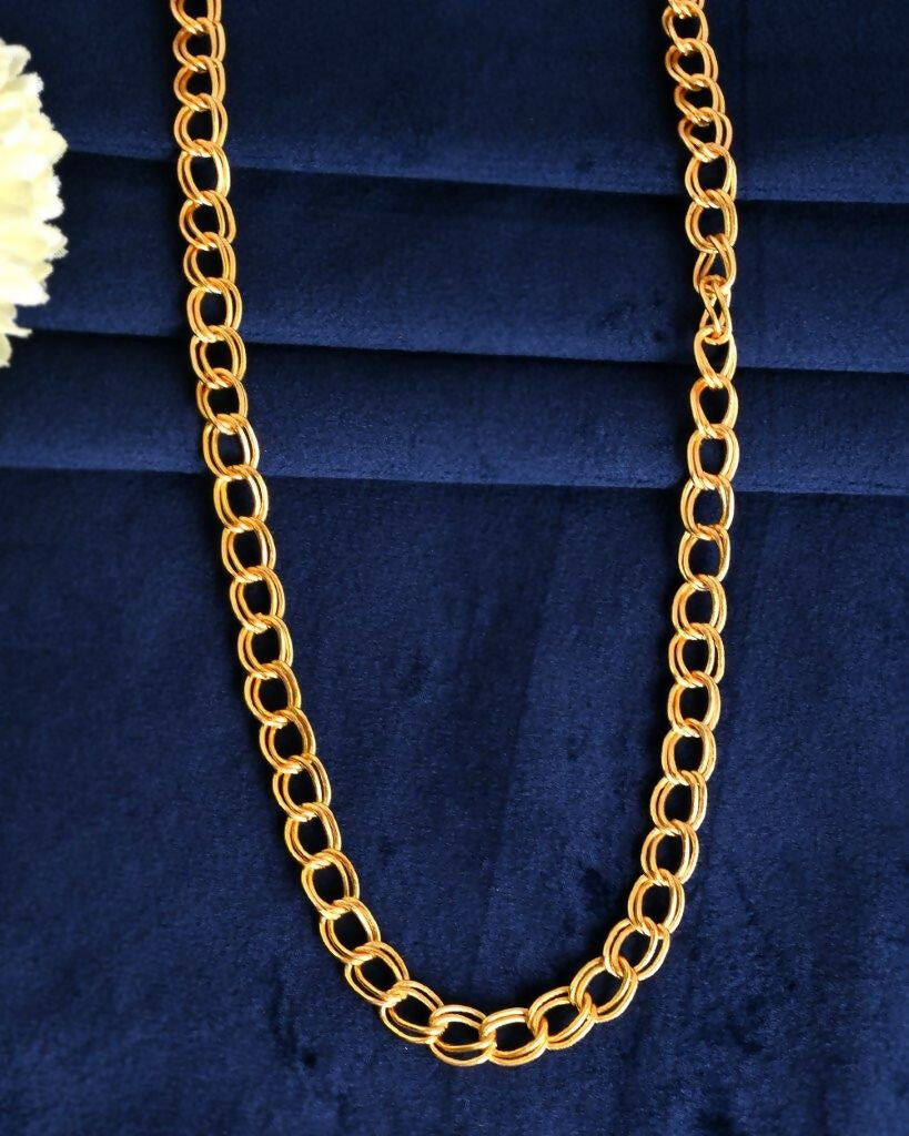 VOJ Gold-Polished Designer Circular Chain For Men