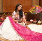 AI Fashion Off White Crepe Designer Navratri Wear Lehenga Choli Collection