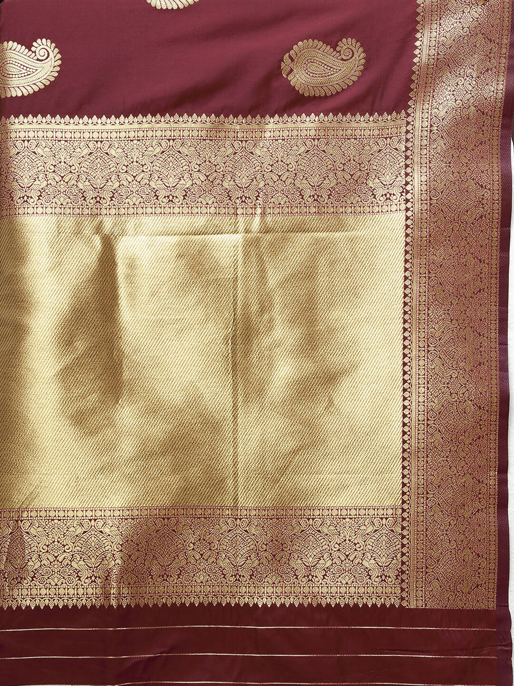 Lorenvalley Fashion Maroon Soft Silk Woven Design Gold Zari Weaving Saree