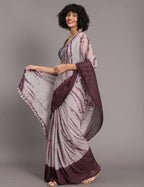Suta Mauve Burgundy Tie and Dye Saree - Distacart