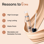 Glam21 Ultra HD Liquid Concealer for HD Finish - Yellow Sand - Distacart
