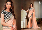 Vamika Peach Designer Georgette Embroidery Saree