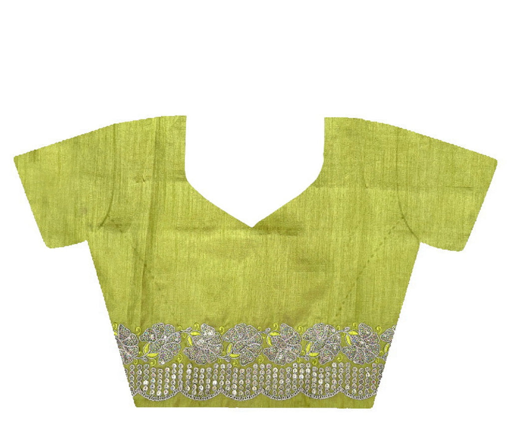 Teeya Creation Lemon Yellow Color Gold Crush Embroidery Work Saree - Distacart