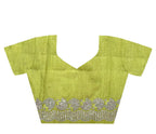 Teeya Creation Lemon Yellow Color Gold Crush Embroidery Work Saree - Distacart