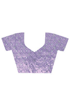 Teeya Creation Lavender Color Silver Tissue Silk Embroidery And Mirror Work Saree