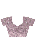 Teeya Creation Lavender Color Silver Tissue Silk Embroidery And Mirror Work Saree