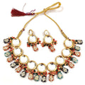 Joban Fashion Hand Made High Quality Gold Plated Base Metal Alloy Kundan Stone Studded Kundan Jewellery Set