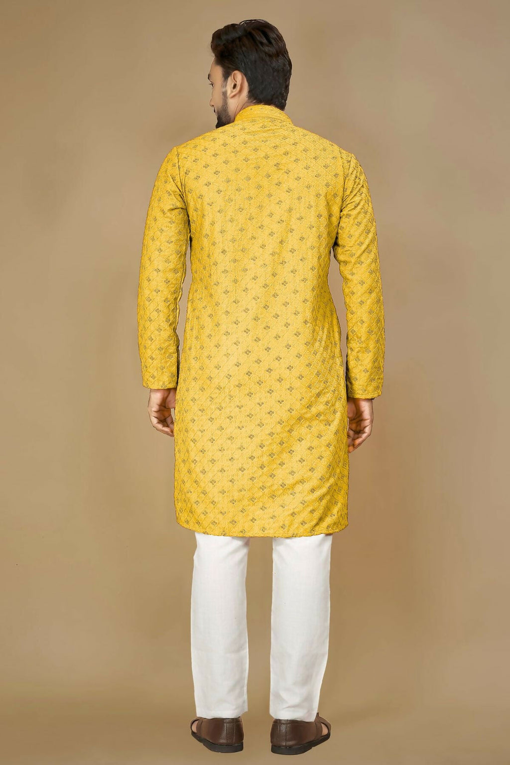 Anaita Yellow Embroidered Rayon Straight Kurta - Distacart