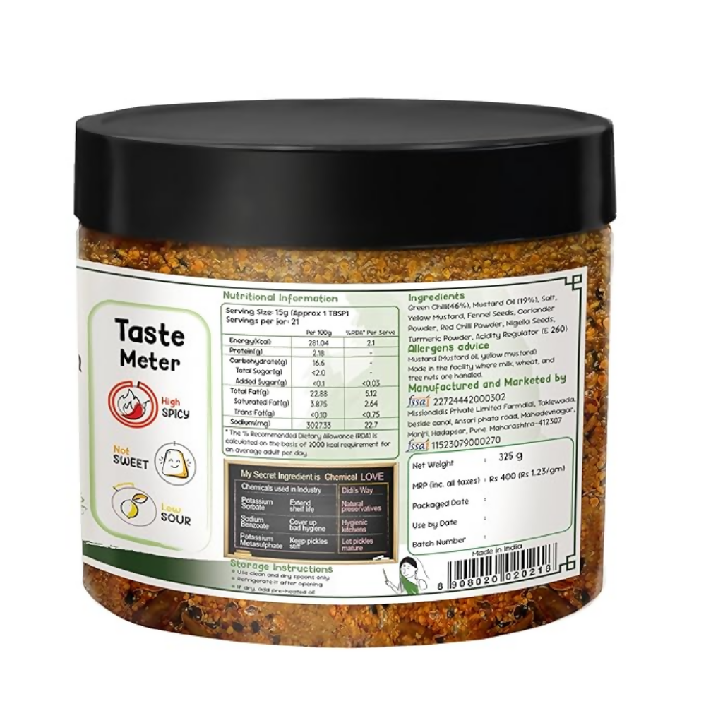 FarmDidi Rajasthani Green Chilli Pickle